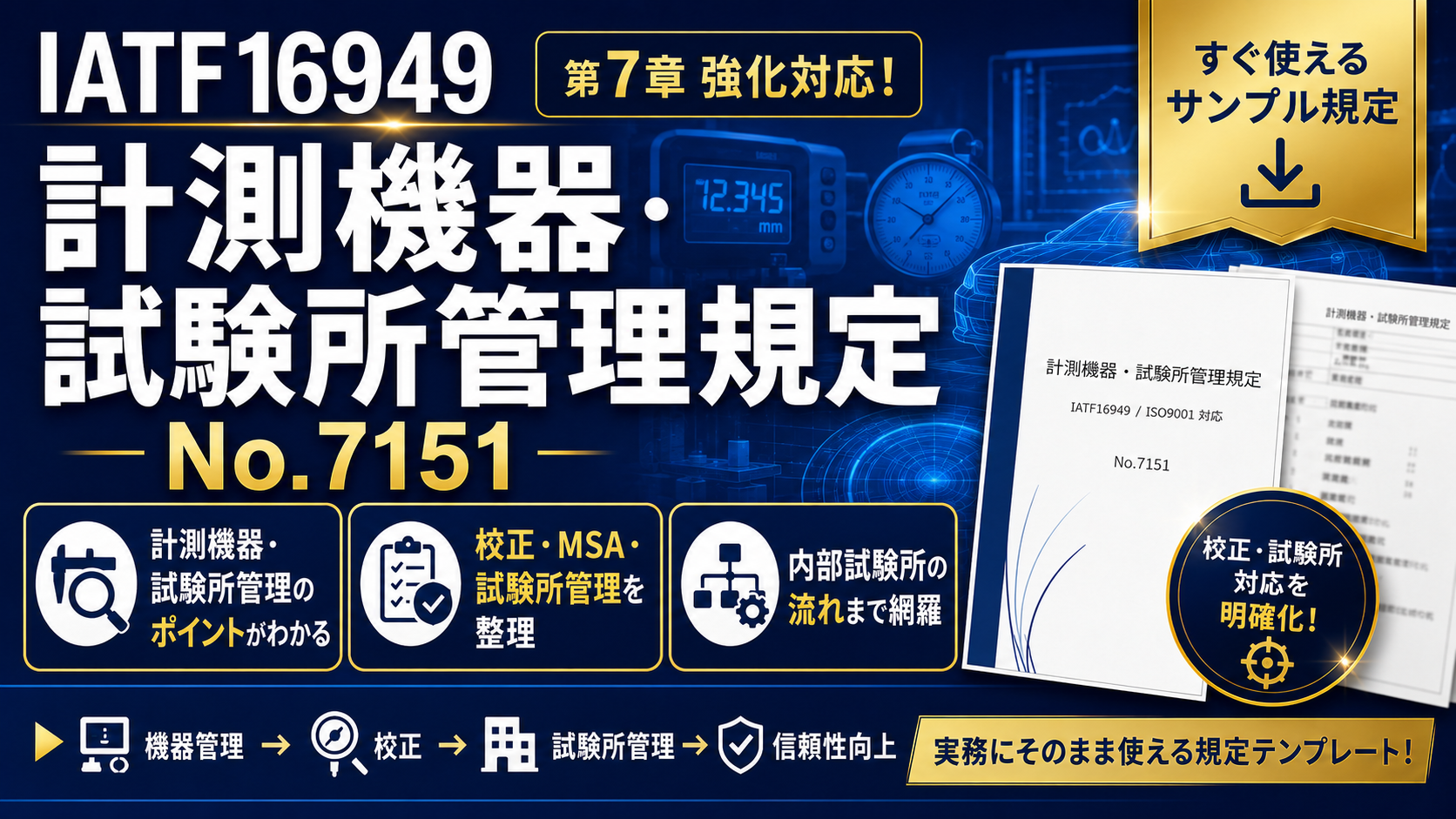 【規定サンプル】No.7151_計測機器・試験所管理規定
